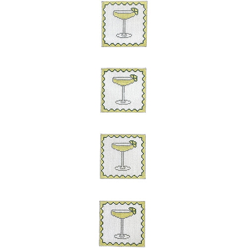 Margaritas Coaster Strip Painted Canvas J. Child Designs 