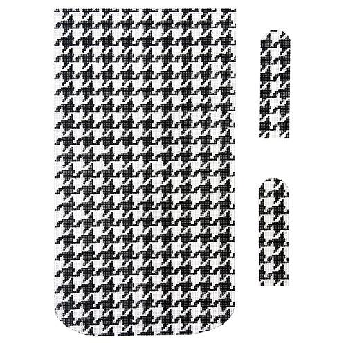 Marianne Clutch   Black & White Houndstooth Painted Canvas KCN Designers  - 1