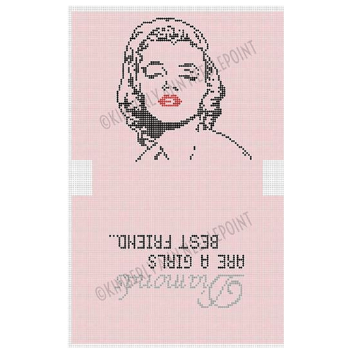 Marilyn Monroe Diamonds Painted Canvas Kimberly Ann Needlepoint  - 1