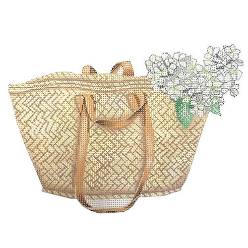 Market Basket Tote Painted Canvas All About Stitching/The Collection Design 