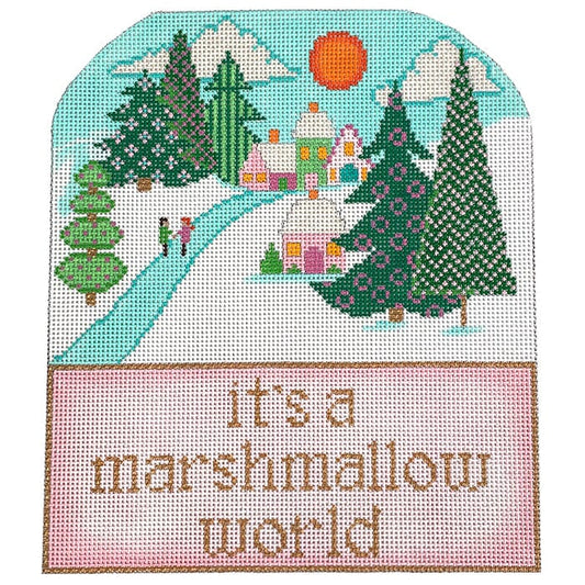 Marshmallow World on 18 ct. Painted Canvas Eye Candy Needleart 