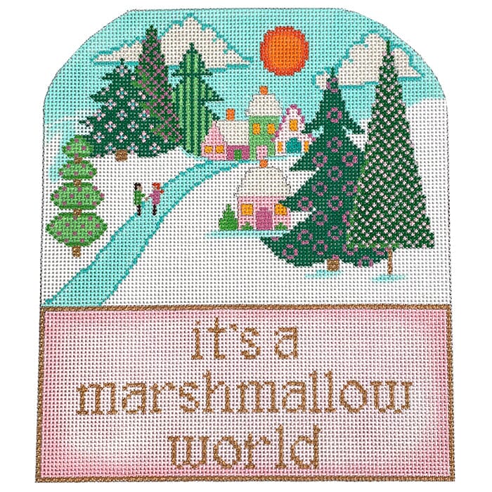 Marshmallow World on 18 ct. Painted Canvas Eye Candy Needleart  - 1