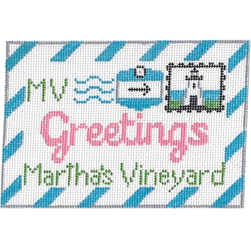 Martha's Vineyard Letter Painted Canvas Rachel Donley 
