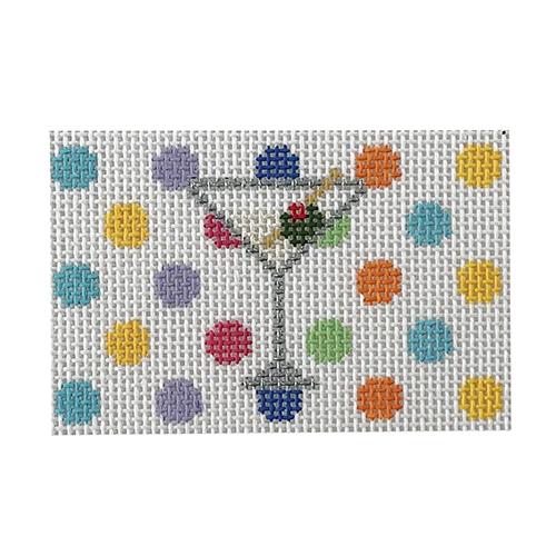 Martini Insert with Multi Dots Painted Canvas Kangaroo Paw Designs 