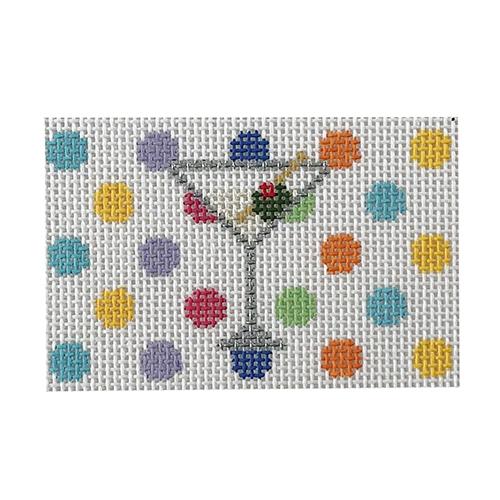 Martini Insert with Multi Dots Painted Canvas Kangaroo Paw Designs  - 1