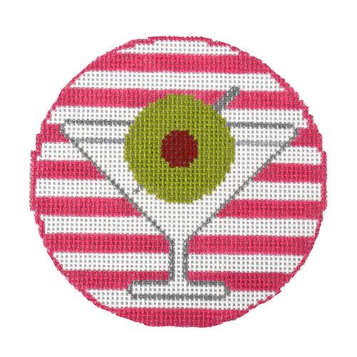 Martini Round Painted Canvas Rachel Donley 