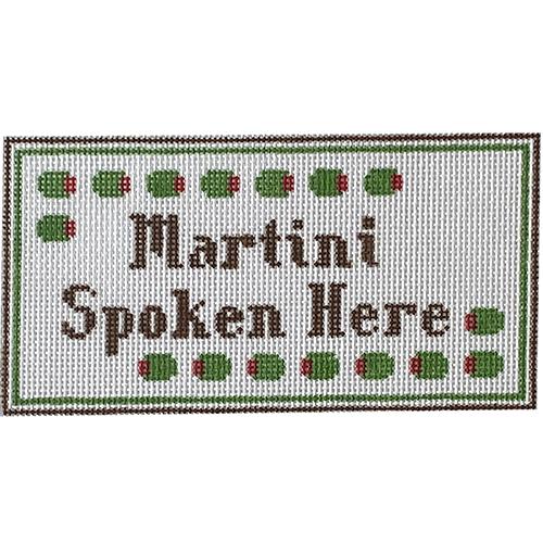 Martini Spoken Here Painted Canvas All About Stitching/The Collection Design 