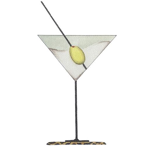 Martini With an Olive Painted Canvas & More 