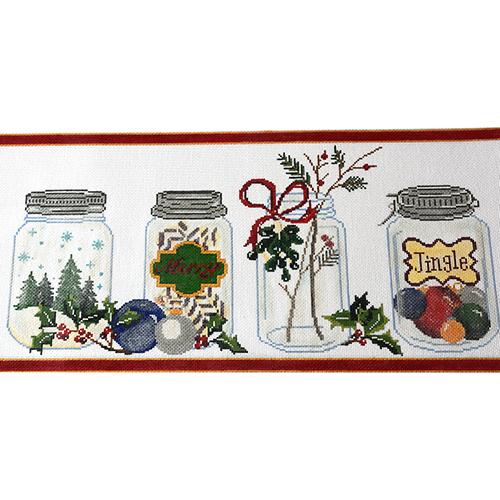 Mason Jars Christmas Painted Canvas The Meredith Collection 