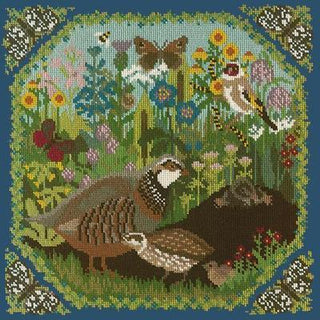 Meadow Needlepoint Kit Kits Elizabeth Bradley Design Dark Blue 
