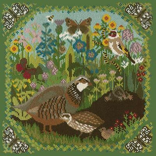 Meadow Needlepoint Kit Kits Elizabeth Bradley Design Dark Green 
