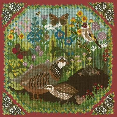 Meadow Needlepoint Kit Kits Elizabeth Bradley Design Dark Red 
