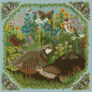 Meadow Needlepoint Kit Kits Elizabeth Bradley Design Pale Blue 
