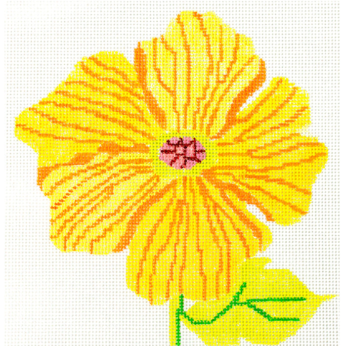 Medium Simple Peony   Yellow Painted Canvas Jean Smith  - 1