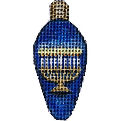 Menorah Hanukkah Light Bulb Painted Canvas Associated Talents  - 1