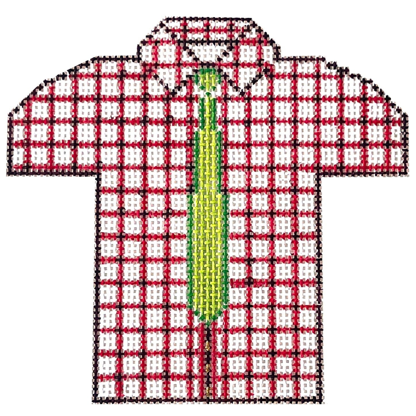 Men's Shirt - Red/White Check Painted Canvas The Meredith Collection 