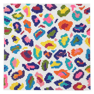 Meow   Multi Color Leopard Painted Canvas Mopsey Designs 
