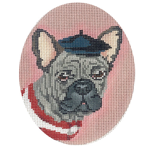 Merci - French Bulldog Painted Canvas CBK Needlepoint Collections 