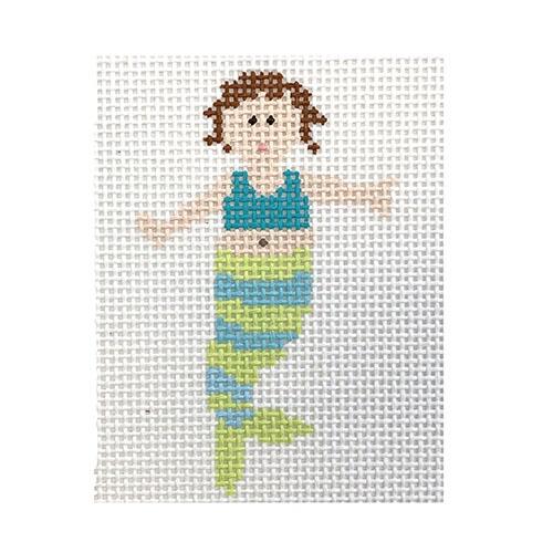 Mermaid Baby Stripes Painted Canvas Pippin  - 1
