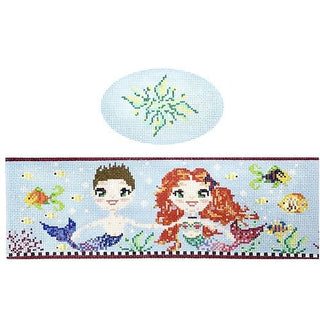 Mermaid & Merboy Hinged Box with Hardware Painted Canvas Funda Scully 
