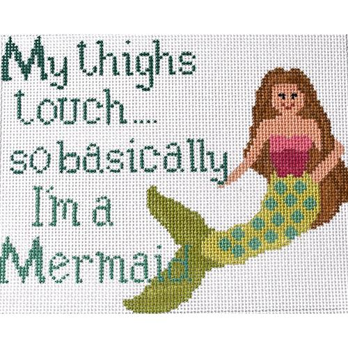 Mermaid Sign Painted Canvas A Stitch in Time  - 1
