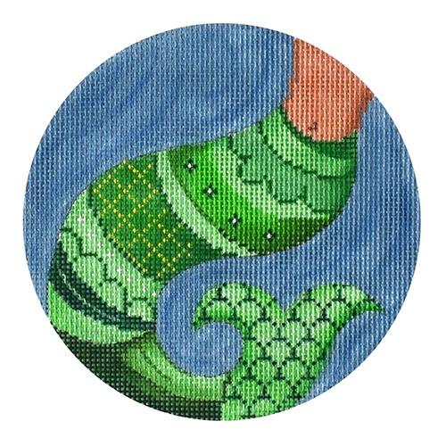 Mermaid Tail Ornament (PM) Painted Canvas Patti Mann  - 1