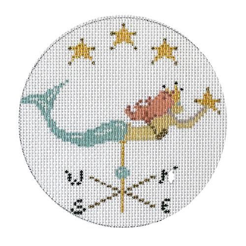 Mermaid Weather Vane Painted Canvas The Plum Stitchery 