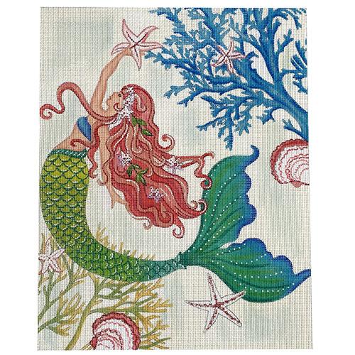 Mermaid with Sea Star Painted Canvas Love You More  - 1