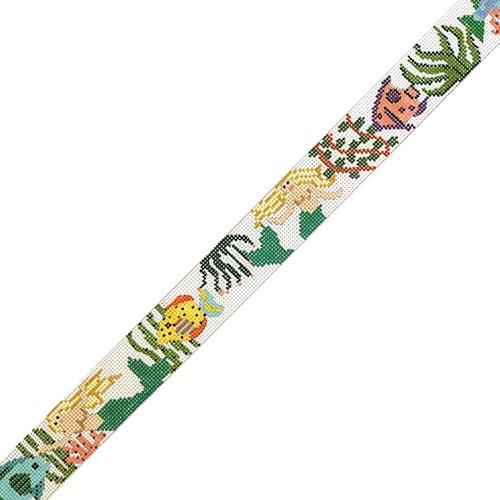 Mermaids Scene Belt Painted Canvas The Meredith Collection  - 1