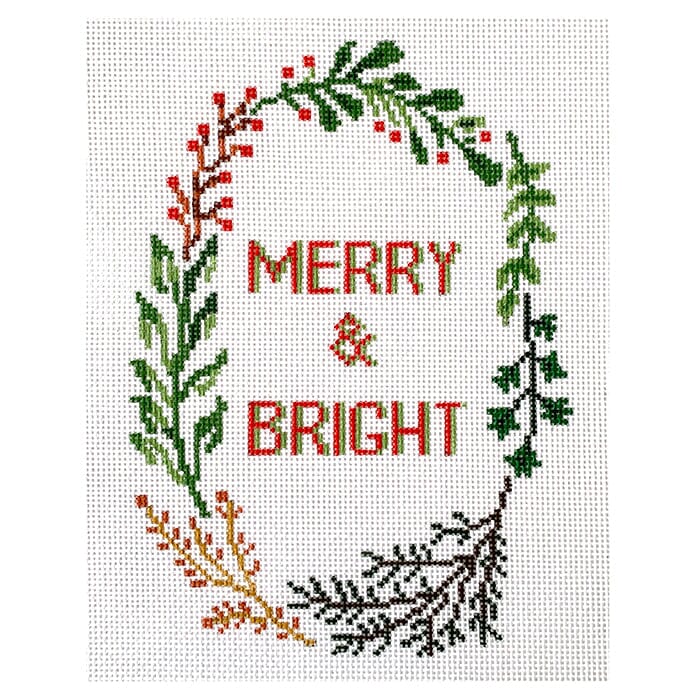 Merry and Bright Painted Canvas Walker's Needlepoint  - 1