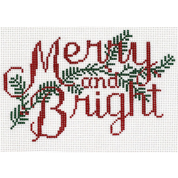 Merry and Bright Pillow Painted Canvas Le Point Studio 