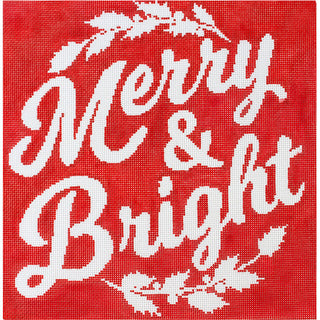 Merry & Bright Pillow Painted Canvas A Stitch in Time 

