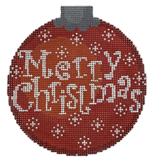 Merry Christmas Ornament Red Painted Canvas CanvasWorks 