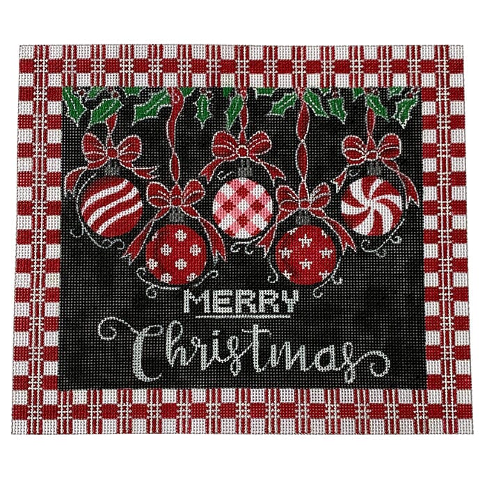 Merry Christmas Red Black White Painted Canvas Alice Peterson Company  - 1