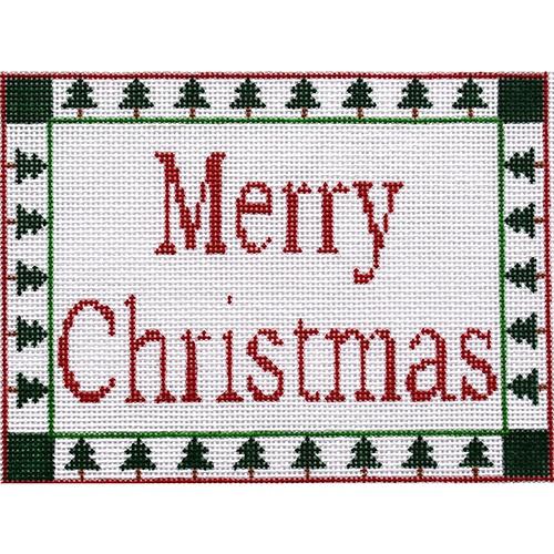Merry Christmas Sign Painted Canvas CBK Needlepoint Collections  - 1