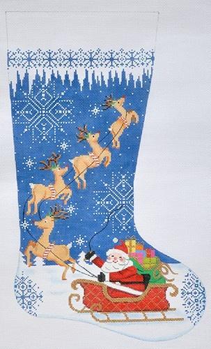Merry Christmas to All Stocking Painted Canvas Alice Peterson 

