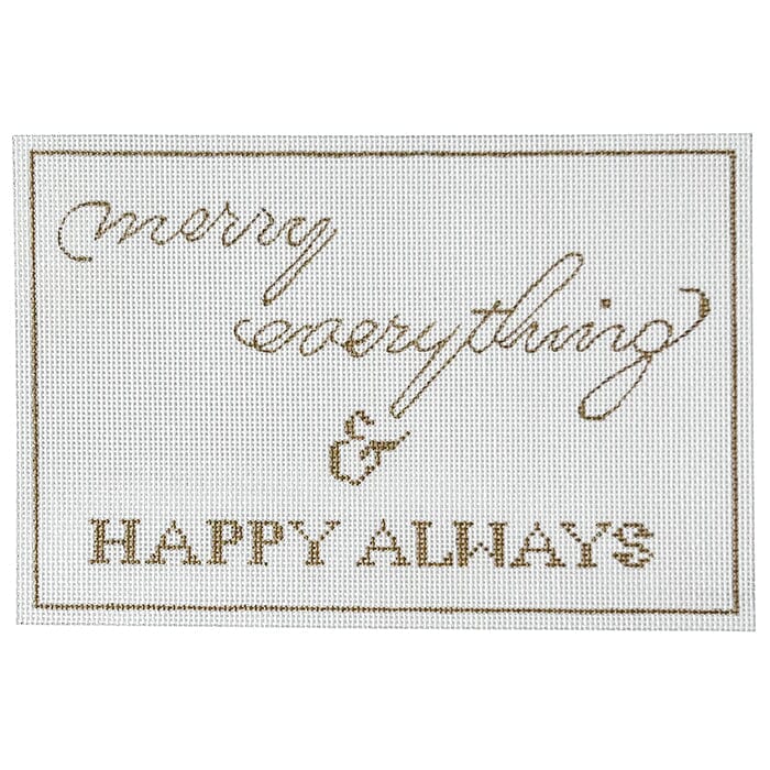 Merry Everything on 18 mesh Painted Canvas Susan Battle Needlepoint 