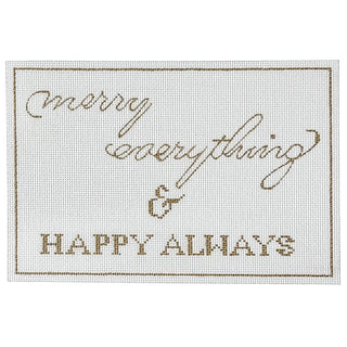 Merry Everything on 18 mesh Painted Canvas Susan Battle Needlepoint 

