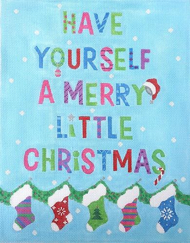 Merry Little Christmas Painted Canvas Pepperberry Designs  - 1