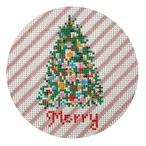 Merry Ornament Painted Canvas The Plum Stitchery 