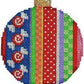Merry Stripe I Ball Ornament Painted Canvas Associated Talents 