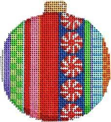 Merry Stripe II Ball Ornament Painted Canvas Associated Talents 

