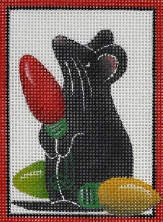 Mice Ornaments   Christmas Light Mouse Painted Canvas Mary Lake Thompson 
