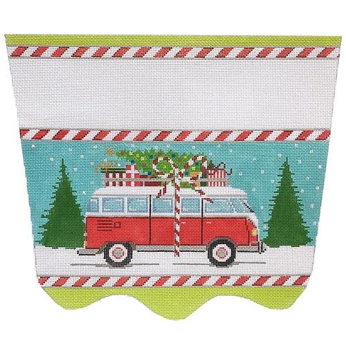 Micro Bus Stocking Topper Painted Canvas The Meredith Collection  - 1