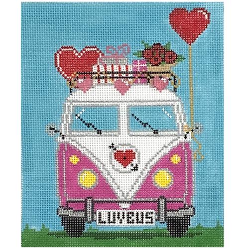 Micro Bus Valentine Painted Canvas The Meredith Collection  - 1