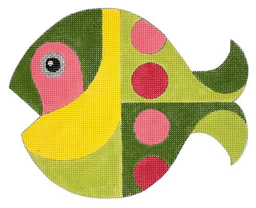 Mid Century Fish Painted Canvas Raymond Crawford Designs 