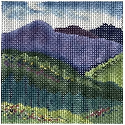 Mid Summer Mountain on 13 Painted Canvas PLD Designs 