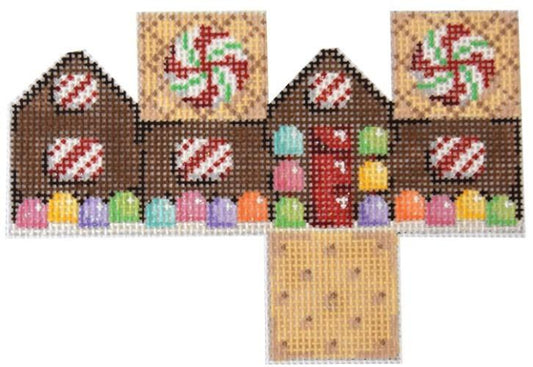 Midi Cottage / Peppermint Roof / Large Painted Canvas Associated Talents 