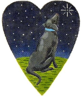 Midnight Black Labrador Heart Painted Canvas Kirk & Bradley 

