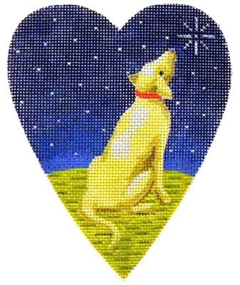 Midnight Golden Labrador Heart Painted Canvas Kirk & Bradley 